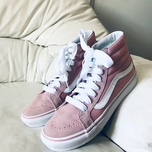 Vans Pink Suede High Top Sneakers Sz 7
